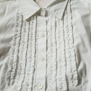 Van Huesen Women's Button-down Shirt with Ruffle d